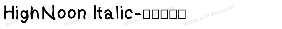 HighNoon Italic字体转换